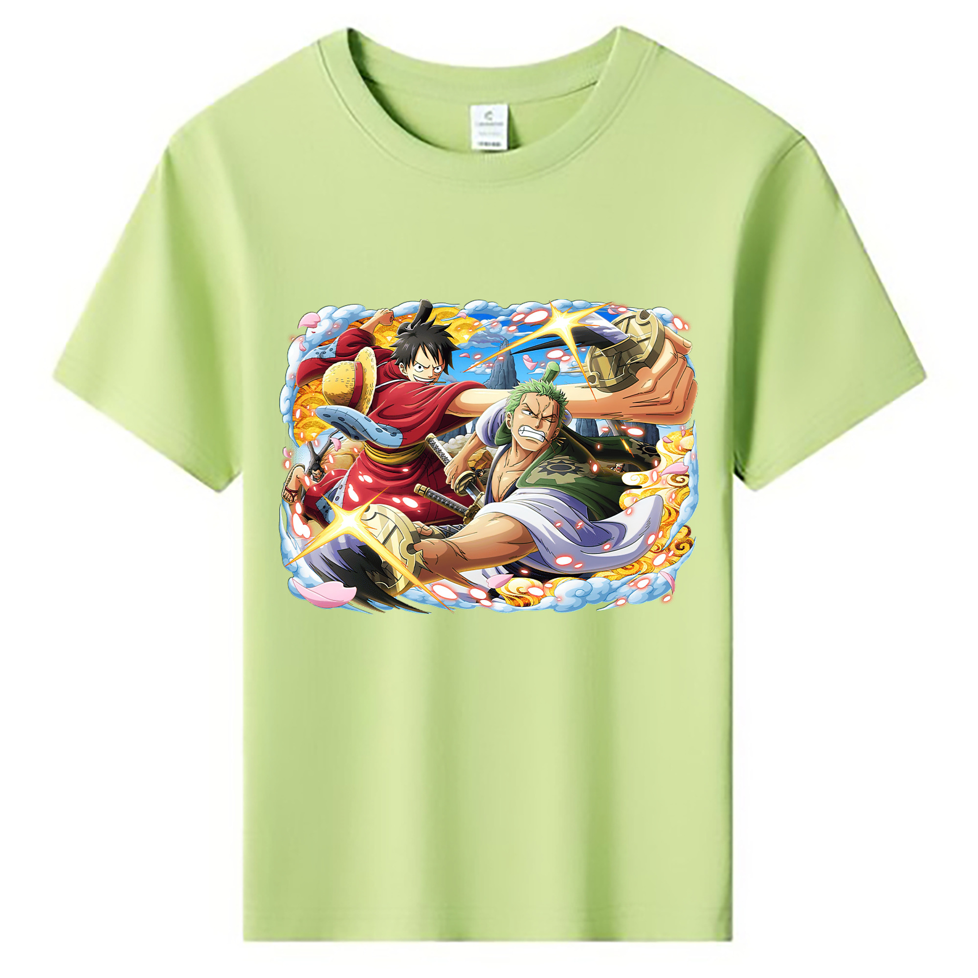 ワンピース モンキー・D・ルフィ ONE PIECE Monkey D. Luffy 綿100％キッズTシャツ（フロントプリント）